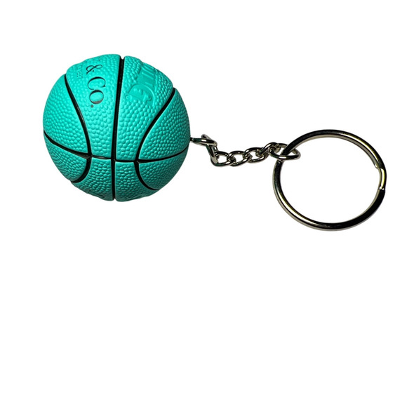 Embossed Basketball Key Chain Key Chain Aqua Blue - Picture 4 of 5